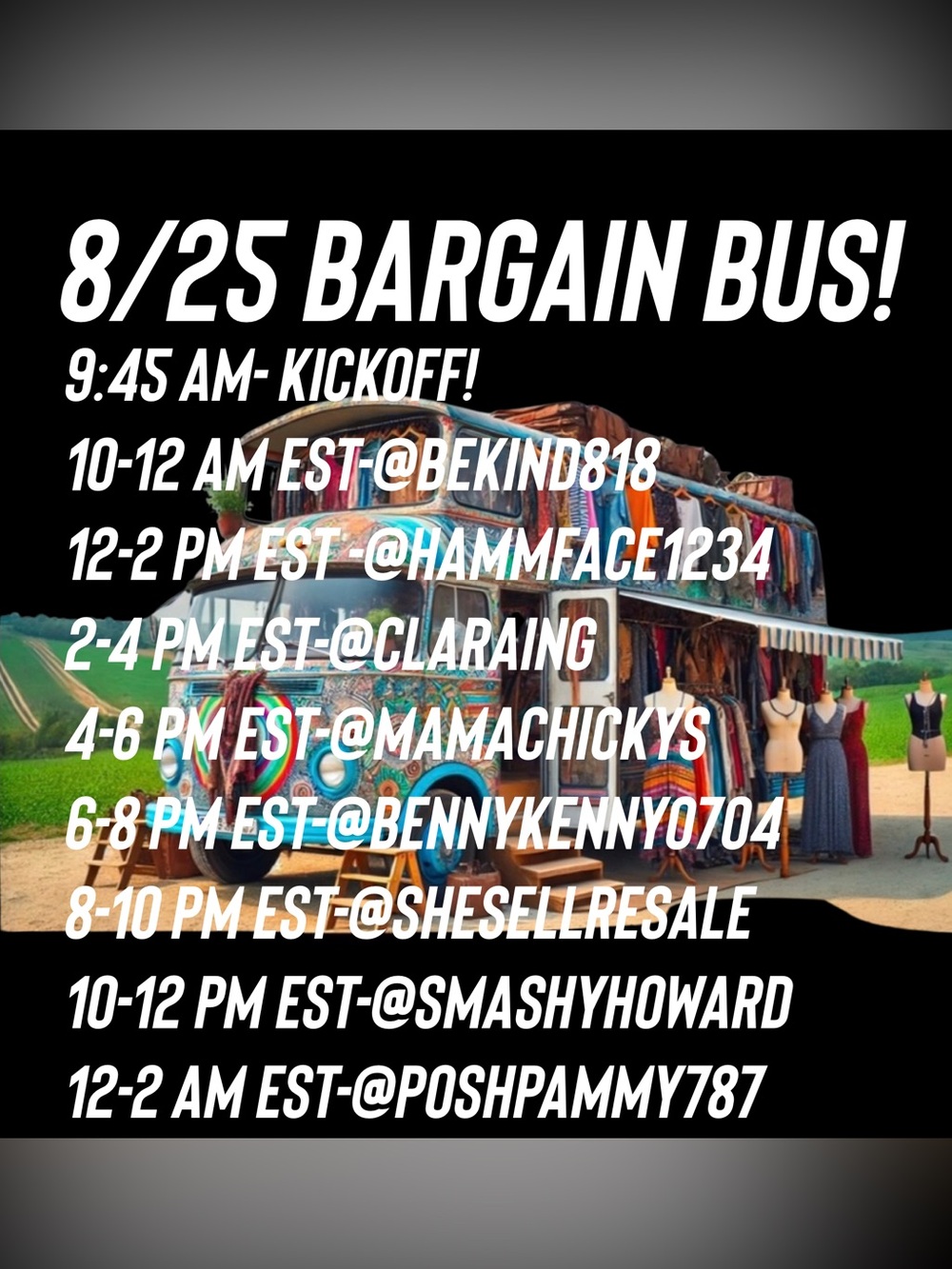 LIVE on SEPTEMBER 23RD!! The Bargain Bus w/ ALL $5 starts! - Picture 2 of 2